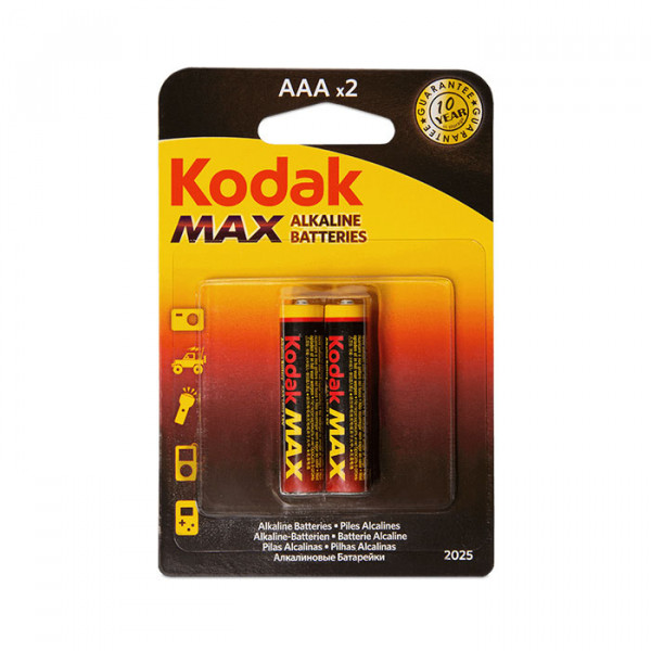 Блок питания Батарейки KODAK, LR03 BL2 MAX (AAA) (K3A-2) (2 шт.)
